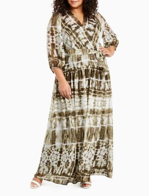 Sleeve Belted Maxi Dress | Calvin Klein